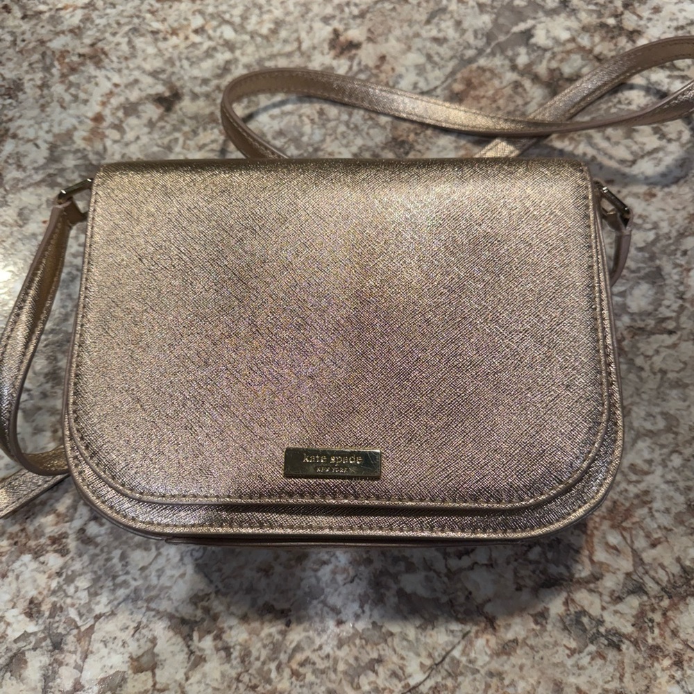 kate spade Metallic Rose Gold Crossbody Purse